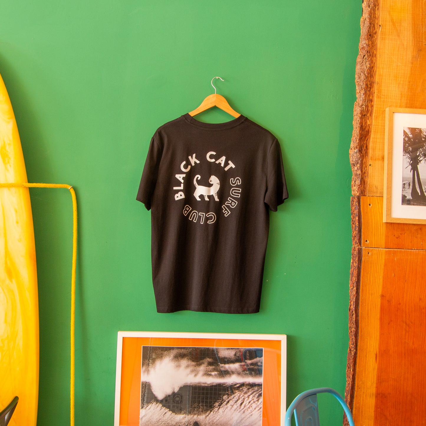 Black Cat Typography T-shirt