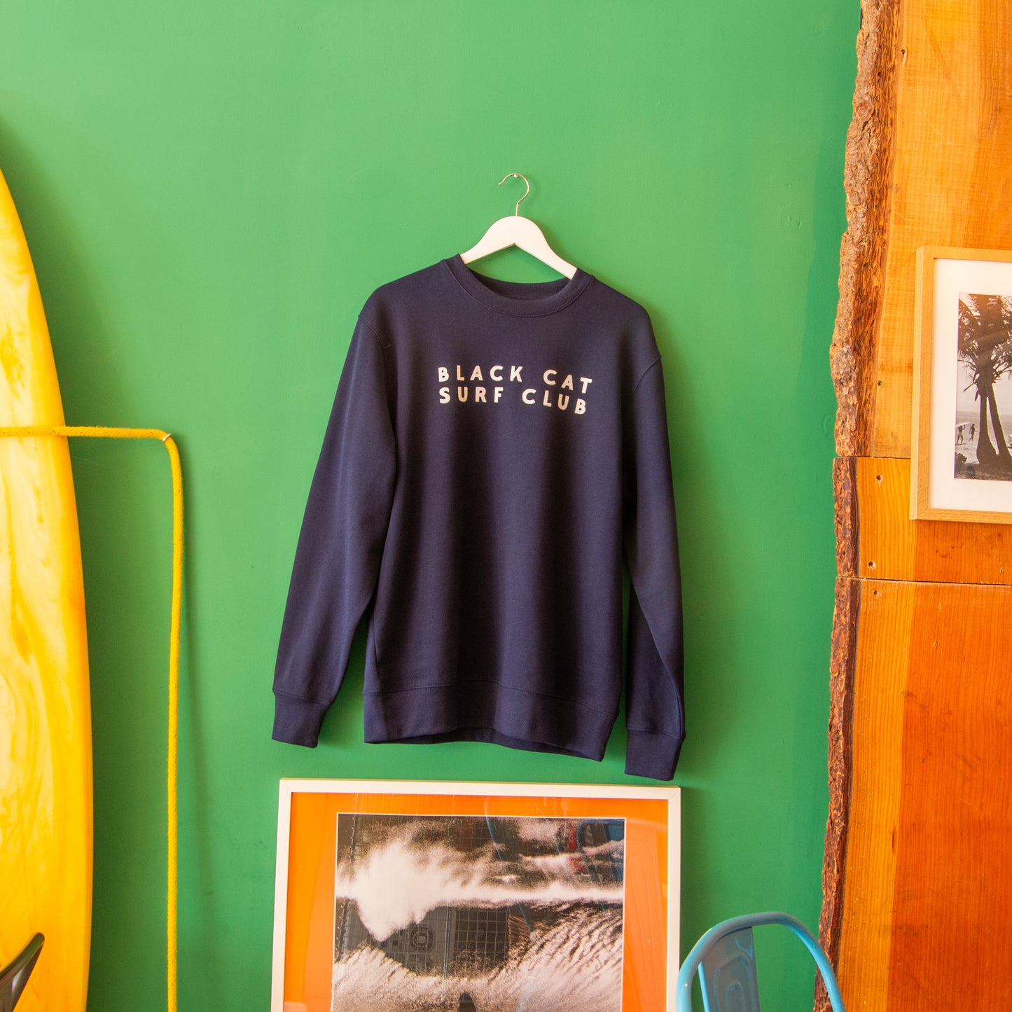 Black Cat Typography Sweatshirt