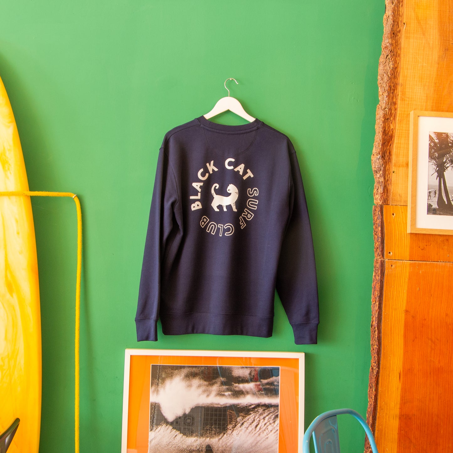 Black Cat Typography Sweatshirt