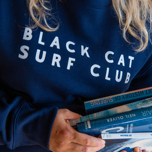 Black Cat Typography Sweatshirt